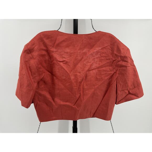 Matthew Bruch 'Apron' Brown Linen Crop Top Size 2 - Picture 3 of 5
